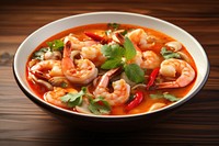 Tom Yum Goong Thai soup seafood meal.