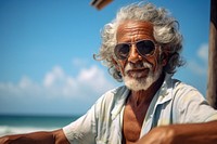 Latina brazilian senior man glasses travel adult.