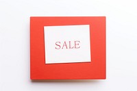 Sale paper text red.