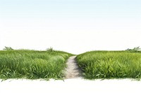 Road through grass field landscape nature grassland. AI generated Image by rawpixel.