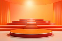 Orange product podium architecture auditorium staircase.