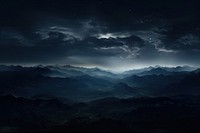 Dark background night sky mountain.