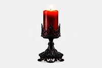 Gothic candle red white background.
