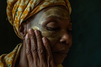 Black South African woman adult skin portrait.