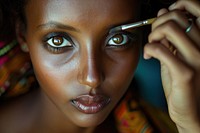 Ethiopian woman cosmetics makeup skin.