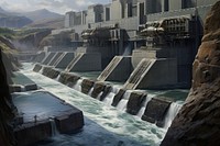 Hydroelectric dam outdoors architecture technology.