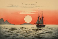 Sky sea sailboat painting.