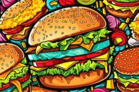 Burger backgrounds food art.