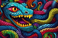 Snake art backgrounds pattern.