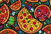 Pizza backgrounds pattern art.