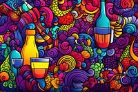 Wine art backgrounds painting.