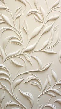 Vine bas relief pattern art wallpaper white.