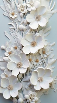 White flower bas relief pattern art petal plant.