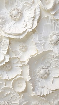 White poppy bas relief pattern art flower petal.
