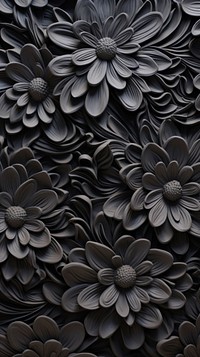  Black flower pattern art backgrounds. AI generated Image by rawpixel.