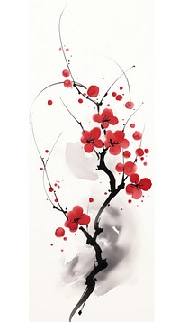 Lunar new year chinese brush painting flower nature.