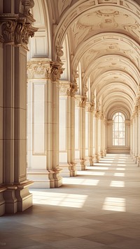 Classical building hall architecture corridor flooring.
