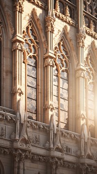 Gothic facade architecture building sculpture.