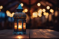 Middle east lantern on the table night spirituality architecture.