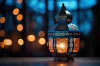 Middle east lantern on the table lighting night spirituality.