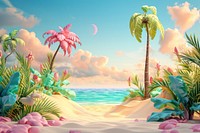 Cute beach tropical island fantasy background outdoors nature summer.