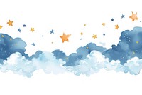 Cloud and stars backgrounds space white background.