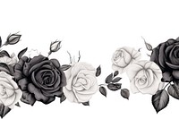 Black rose pattern drawing flower.