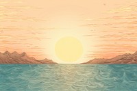Illustration of sun on sea backgrounds landscape outdoors.