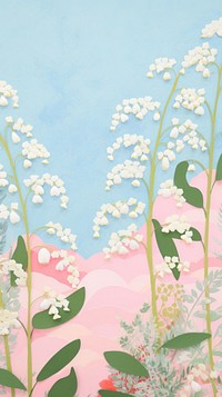 Lily of the valley outdoors painting pattern. AI generated Image by rawpixel.