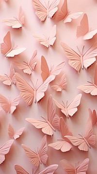 Minimal butterfly bas relief pattern petal plant art.