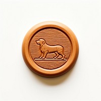 Seal Wax Stamp dog craft white background representation.