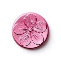 Seal Wax Stamp flower pink glitter food white background confectionery.