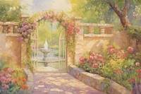 Painting garden architecture outdoors.