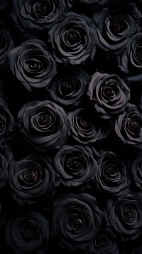  Black roses pattern flower plant. AI generated Image by rawpixel.