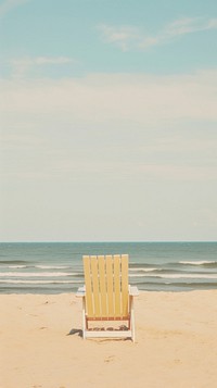 Aesthetic beach chair landscape wallpaper furniture outdoors horizon.