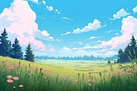  Meadow landscape grassland outdoors. AI generated Image by rawpixel.