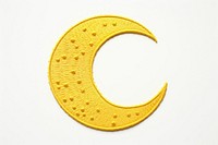 Moon in embroidery style textile yellow night.