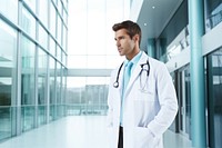 Male doctor hospital adult architecture. AI generated Image by rawpixel.