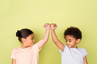 Children happy hand togetherness. AI generated Image by rawpixel.