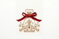 Perfume icon in embroidery style jewelry paper calligraphy.