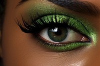 African american woman skin cosmetics green.