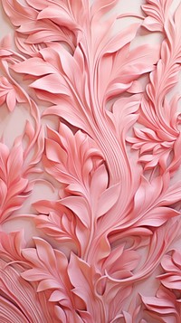 Pink botanical bas relief pattern art wallpaper petal.