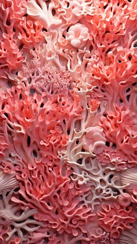 Pink coral reef bas relief pattern art invertebrate backgrounds.