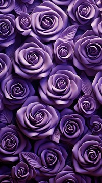  Purple rose pattern flower plant. AI generated Image by rawpixel.