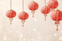 Red chinese lantern border illuminated celebration decoration.