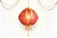 Red chinese lantern illuminated celebration decoration.