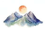 Mountain with moon nature white background tranquility.