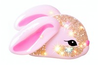Rabbit glitter white background representation. AI generated Image by rawpixel.