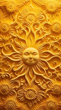 Sun bas relief pattern art representation architecture.