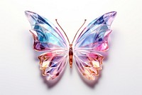 Butterfly colorful gemstone white background accessories.